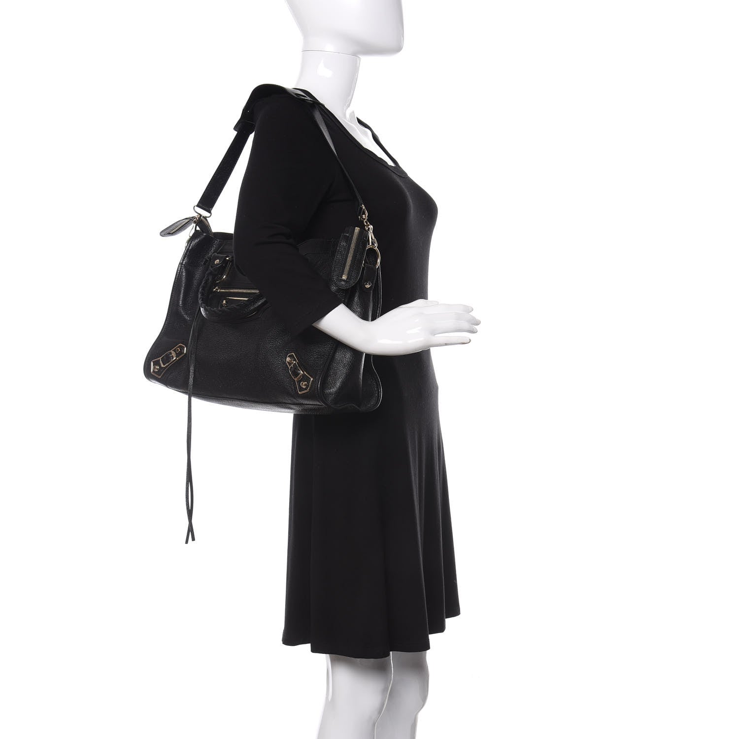 Balenciaga Chevre Gold Metallic Edge Hardware City Black 2 of 13