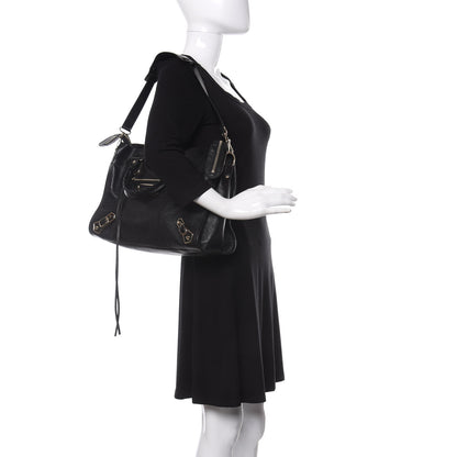 Balenciaga Chevre Gold Metallic Edge Hardware City Black 2 of 13