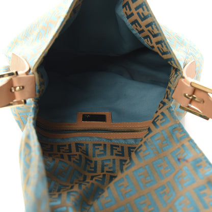 Fendi Zucchino Mama Baguette Turquoise Beige 5 of 18