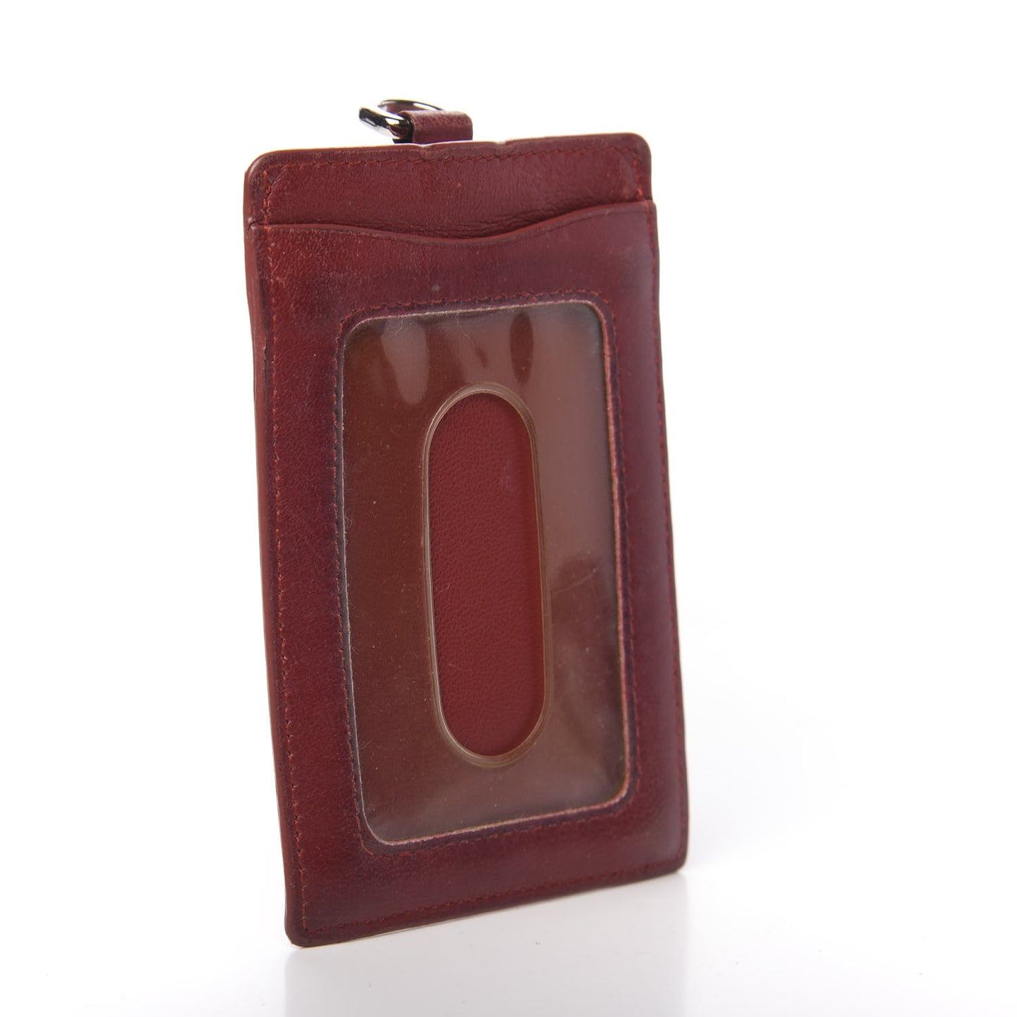 Nappa Intrecciato Card Case Crimson