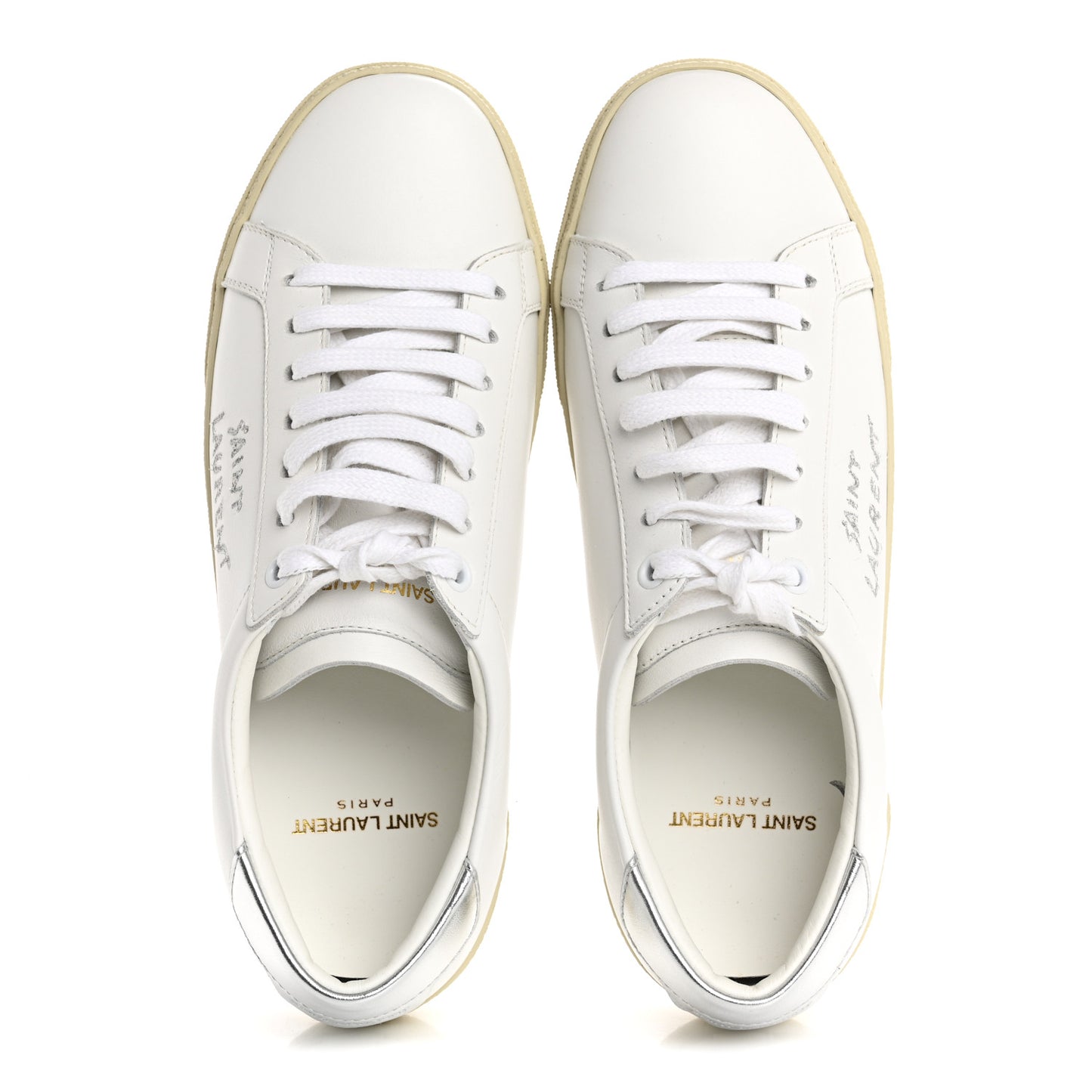 Embroidered Court Classic Sneakers 37.5 Blanc Optique Argento
