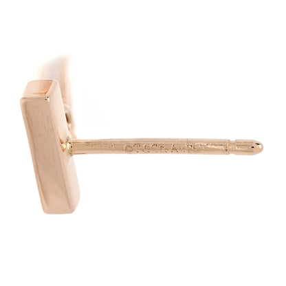 Tiffany 18K Rose Gold Diamond T Bar Earrings 5 of 6