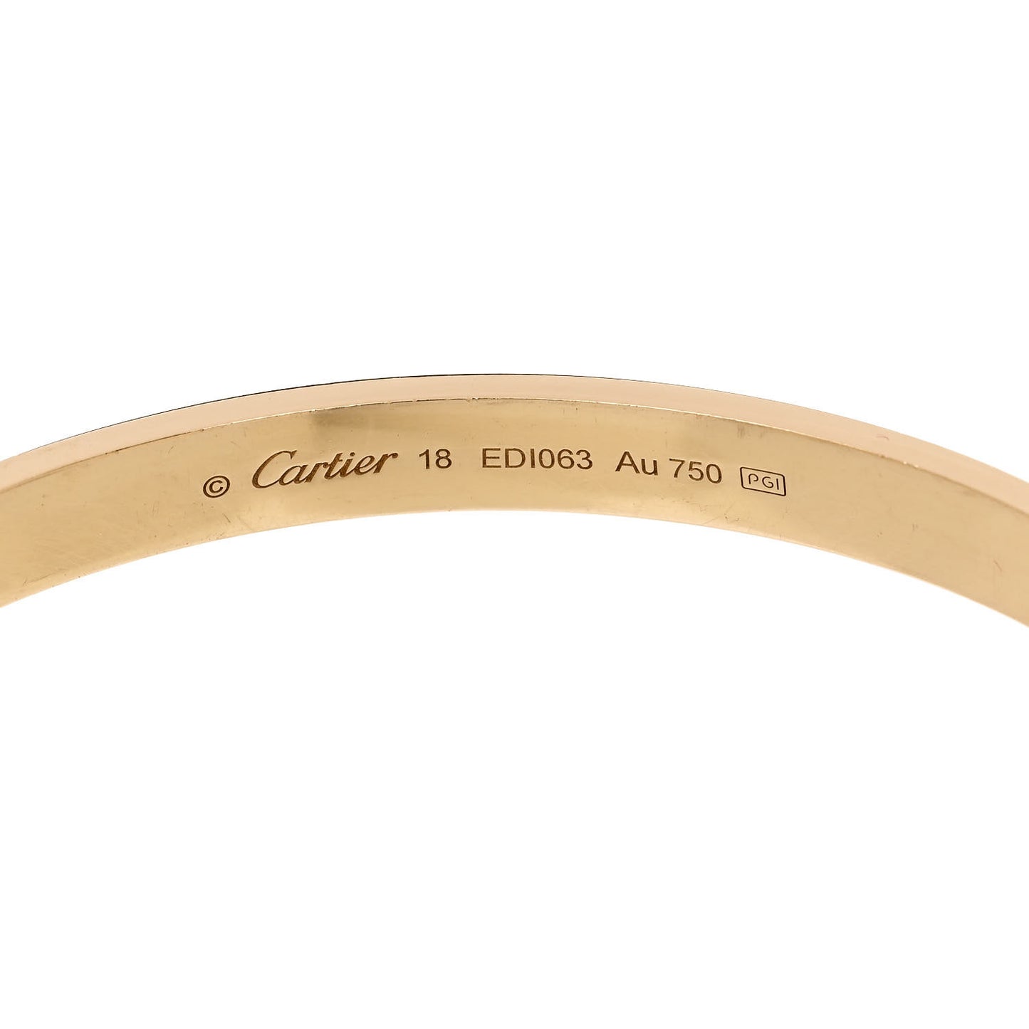 18K Yellow Gold LOVE Cuff Bracelet 18