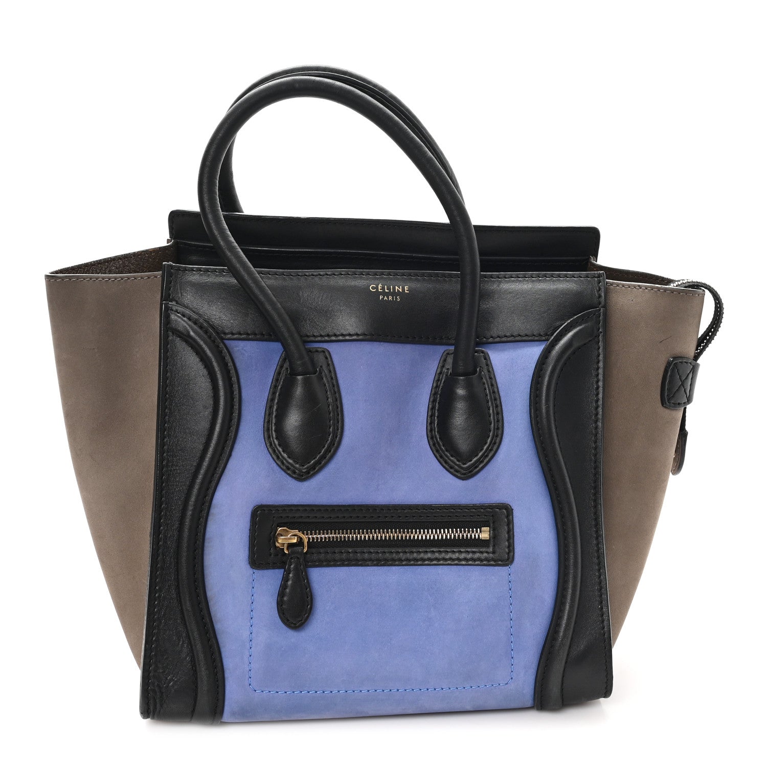 Celine Calfskin Nubuck Suede Micro Tri-Color Luggage Porcelain 1 of 9