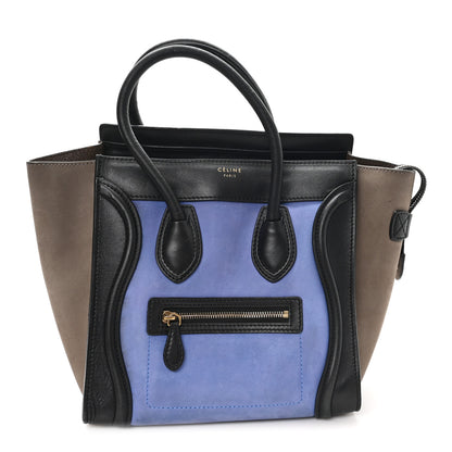 Celine Calfskin Nubuck Suede Micro Tri-Color Luggage Porcelain 1 of 9