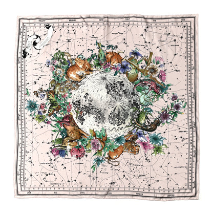 Christian Dior Silk Zodiac Square Scarf White 1 of 3