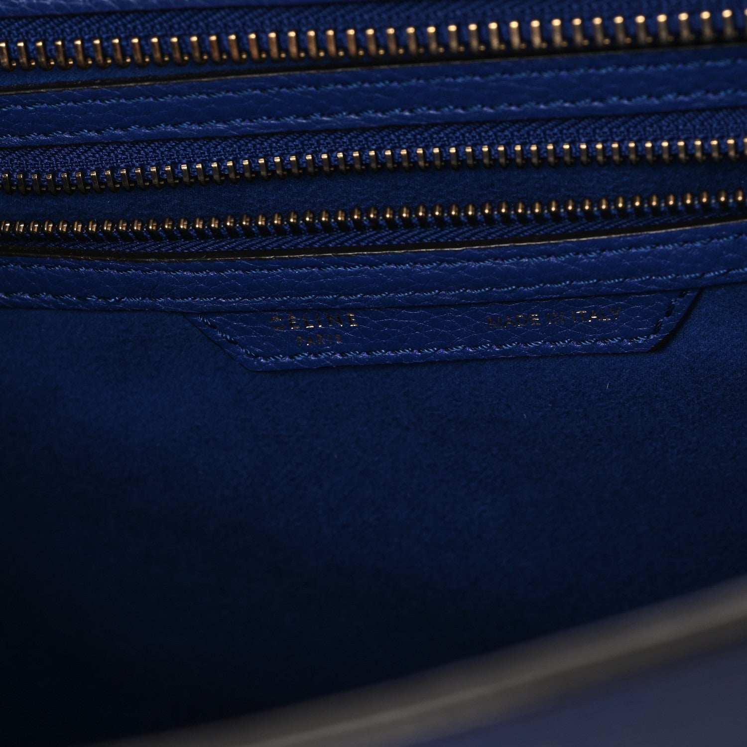 Celine Drummed Calfskin Micro Luggage Indigo 6 of 10