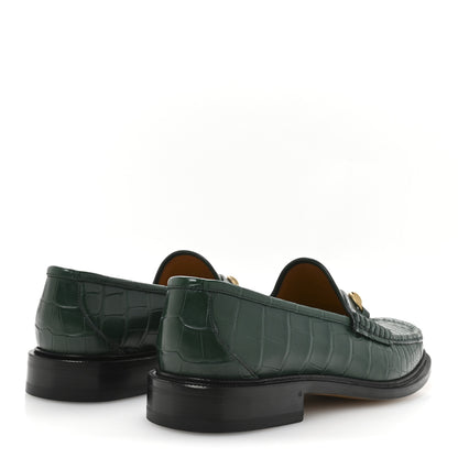 Gucci Alligator Nappa Mens Horsebit Loafers 11 Vintage Green 5 of 9