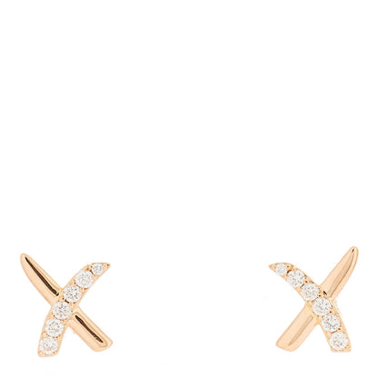 Tiffany 18K Rose Gold Diamond Paloma Picasso X Graffiti Earrings 1 of 4