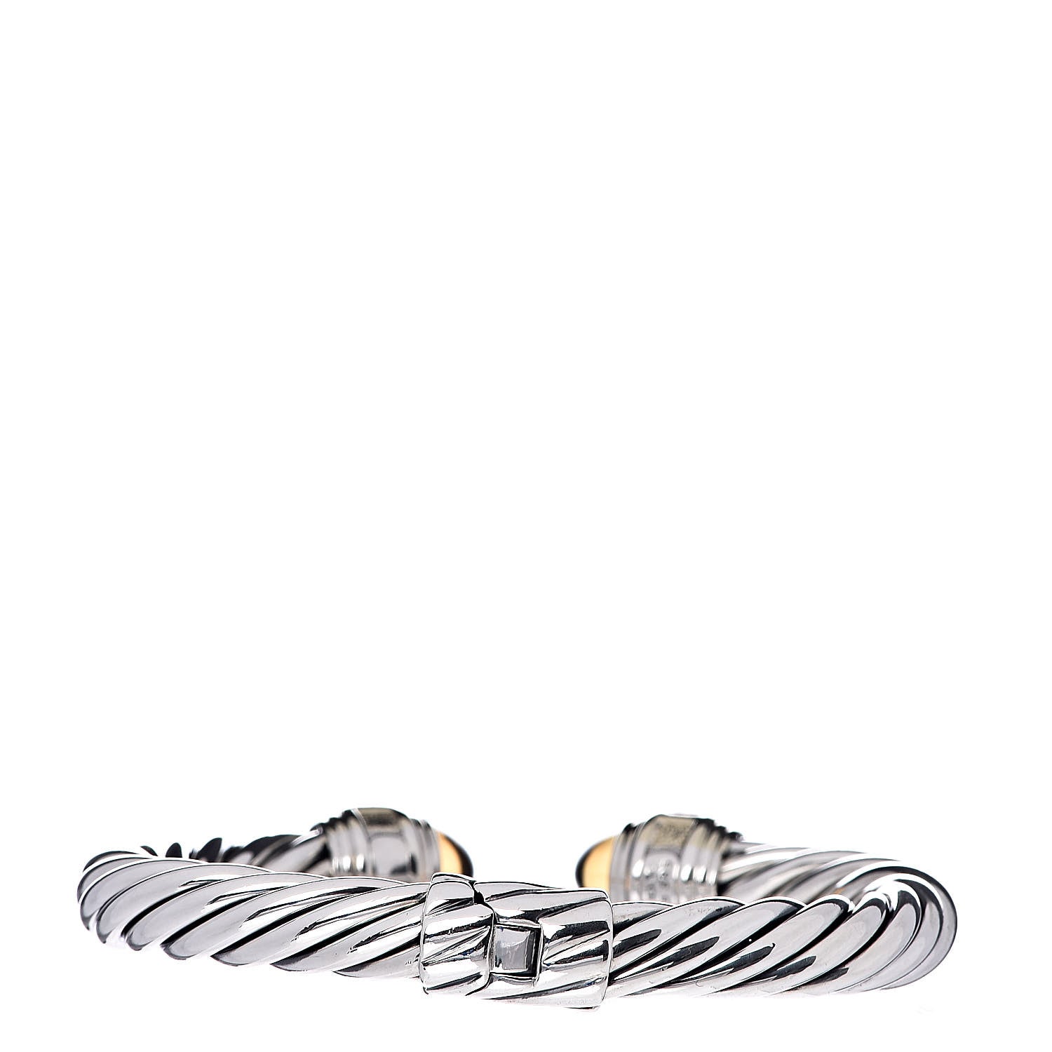 David Yurman Sterling Silver 14K Yellow Gold Citrine Garnet 10mm Cable Classics Bracelet 3 of 4