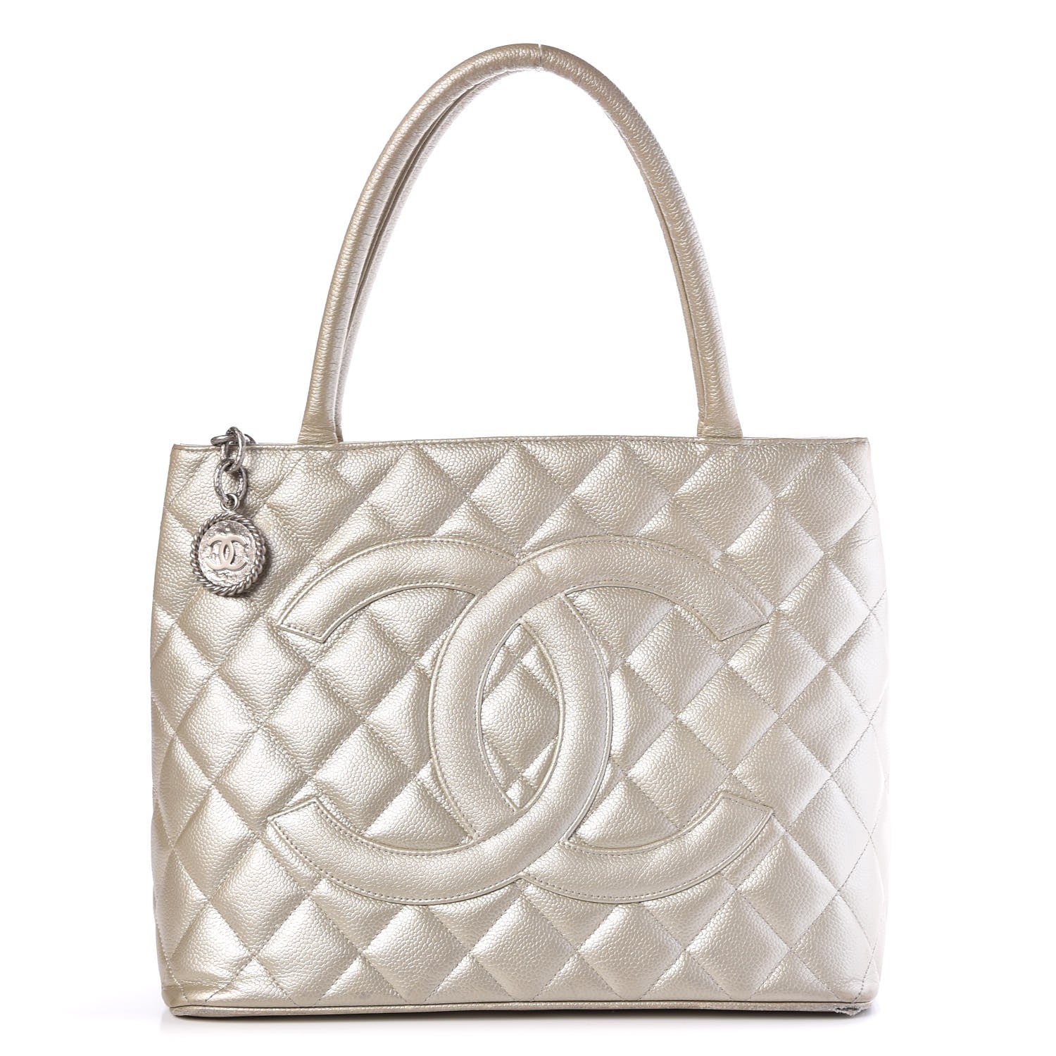 Chanel Caviar Quilted Medallion Tote Pearl 1 of 21