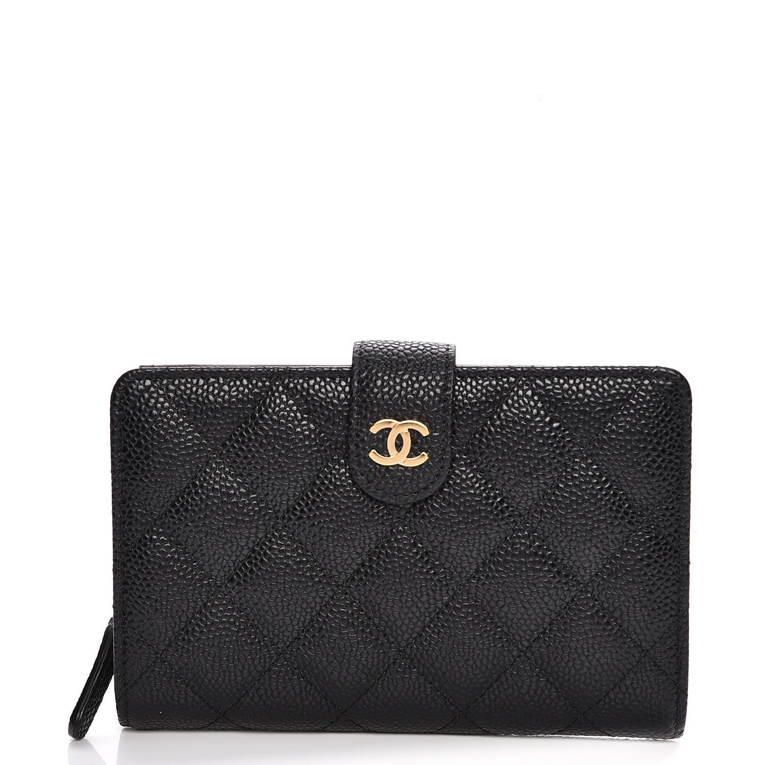 Chanel Caviar Quilted Zipped Pocket Wallet Black 1 of 8
