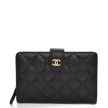 Chanel Caviar Quilted Zipped Pocket Wallet Black 1 of 8