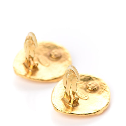 Chanel Resin Clip On Earrings Gold 3 of 4