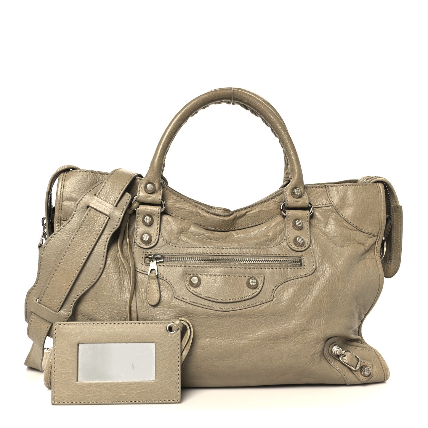 Agneau Giant 12 Silver Hardware City Latte Beige