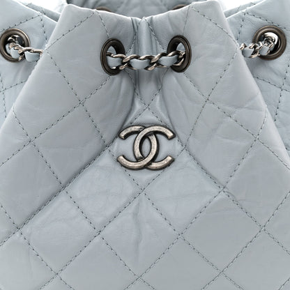 Chanel Aged Calfskin Quilted Small Gabrielle Backpack Light Blue 7 of 9