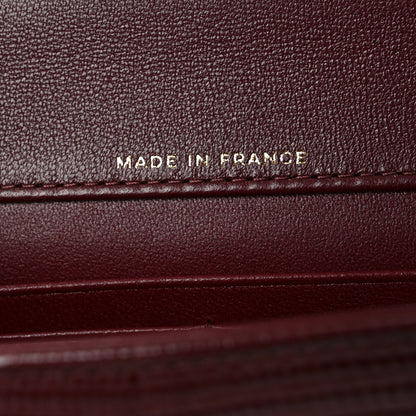Chanel Calfskin Lizard Embossed Clutch With Chain  Bordeaux 7 of 12
