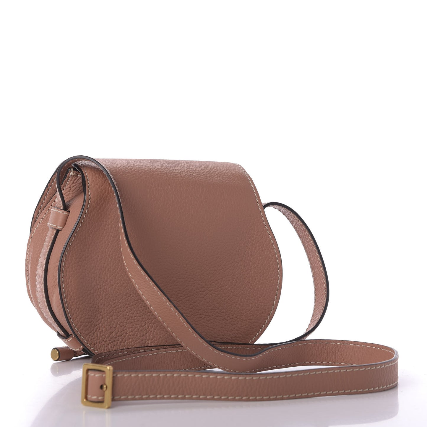 Calfskin Mini Marcie Round Crossbody Bag Fallow Pink