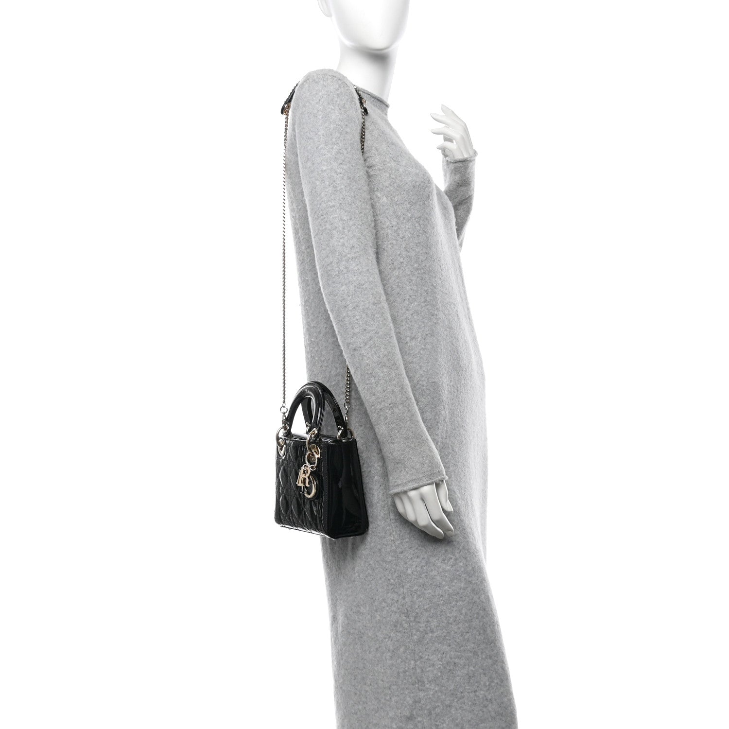 Christian Dior Patent Cannage Mini Lady Dior Black 2 of 11