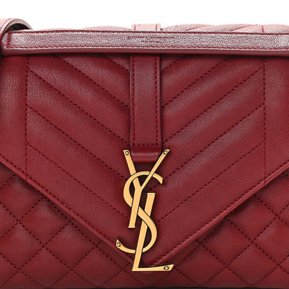 Saint Laurent Sheepskin Tri-Quilt Monogram Medium Soft Envelope Bag Red 7 of 9
