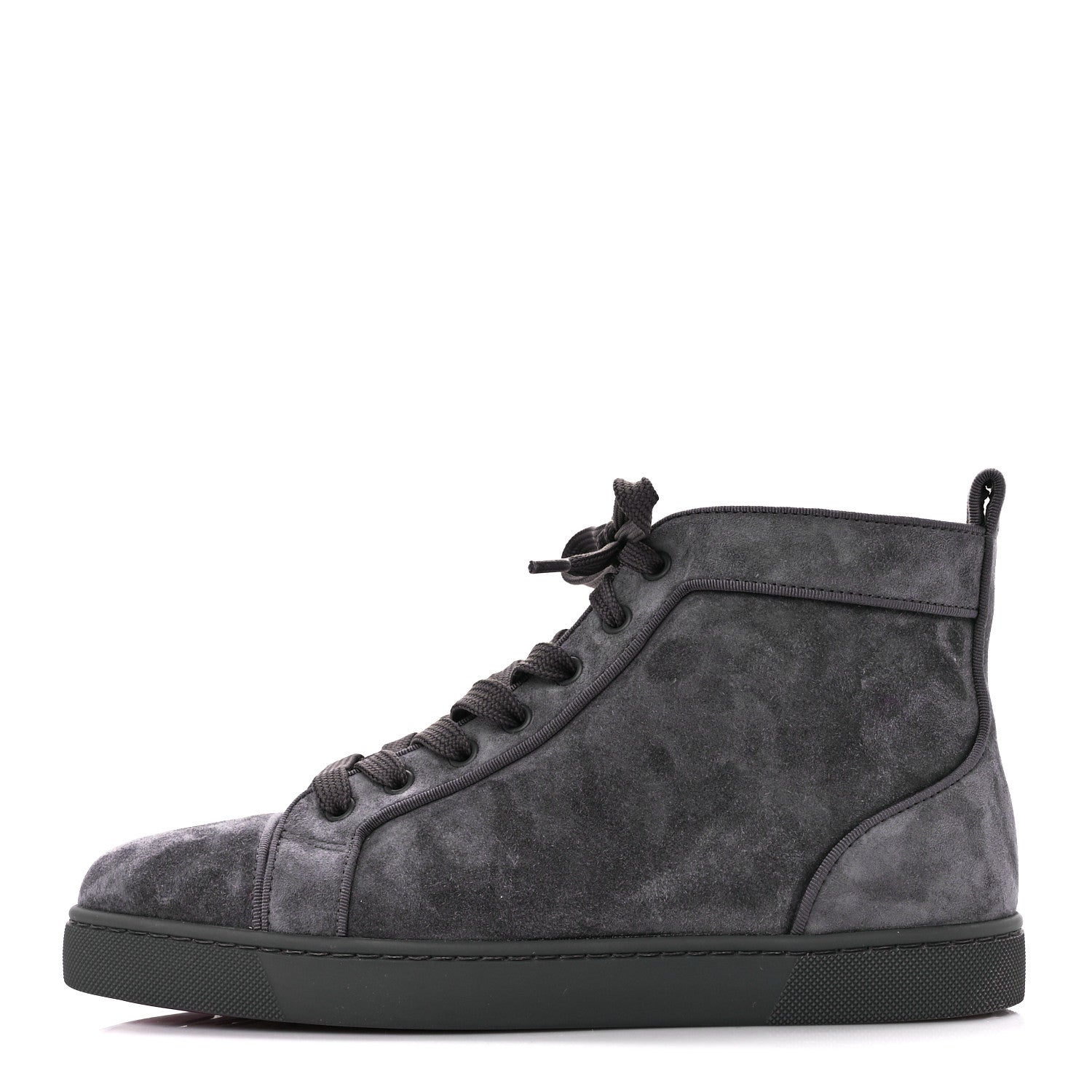Christian Louboutin Veau Velours Louis Orlato High Top Sneakers 40 Grey 1 of 10