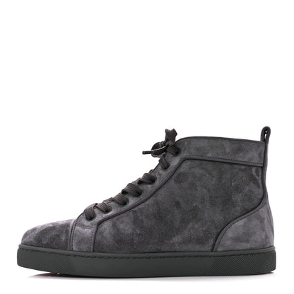Christian Louboutin Veau Velours Louis Orlato High Top Sneakers 40 Grey 1 of 10