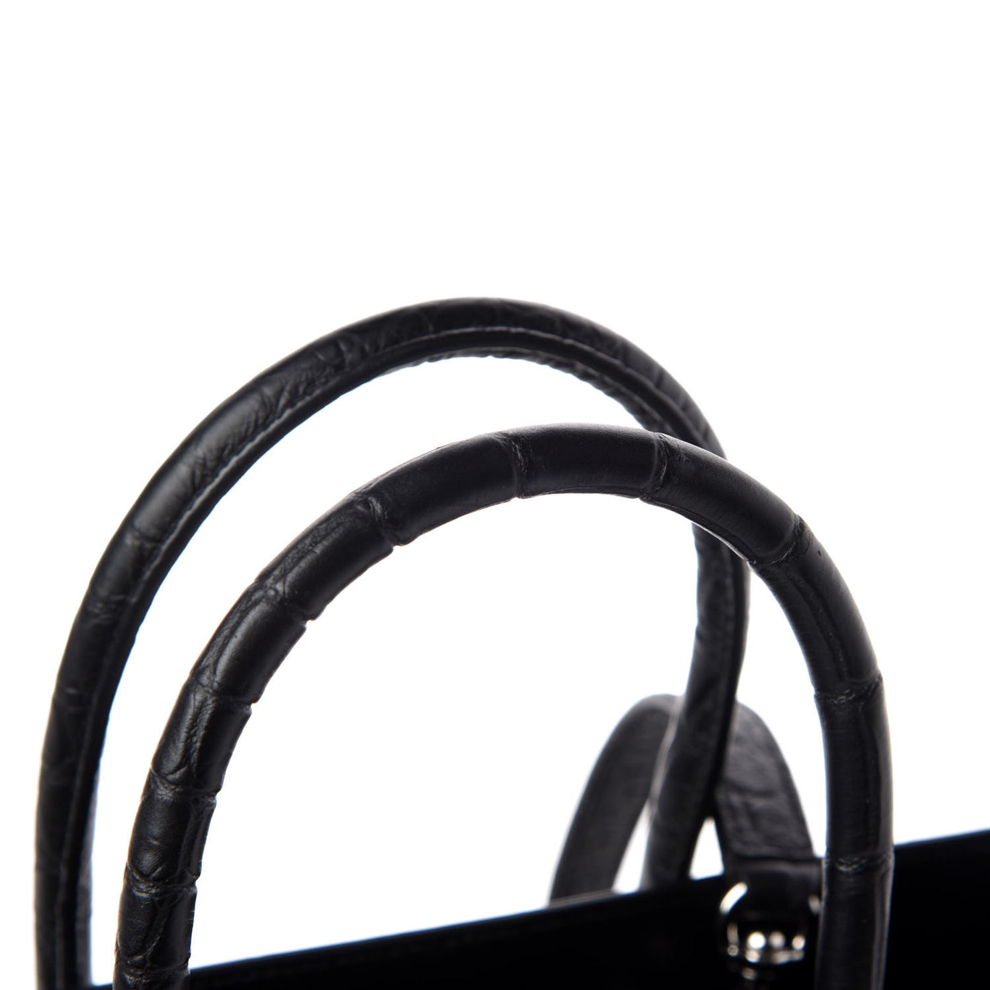 Calfskin Crocodile Embossed Baby Sac De Jour Black
