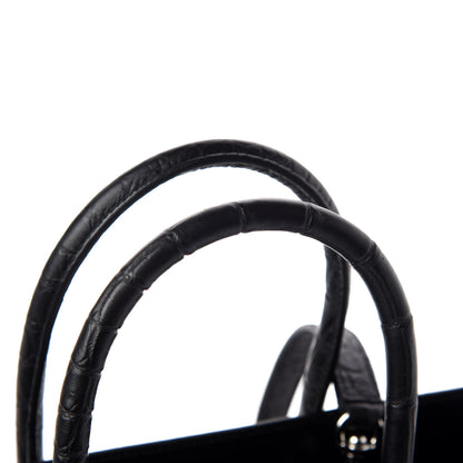 Saint Laurent Calfskin Crocodile Embossed Baby Sac De Jour Black 9 of 9