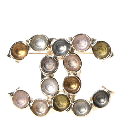 Chanel Resin CC Brooch Gold 1 of 5