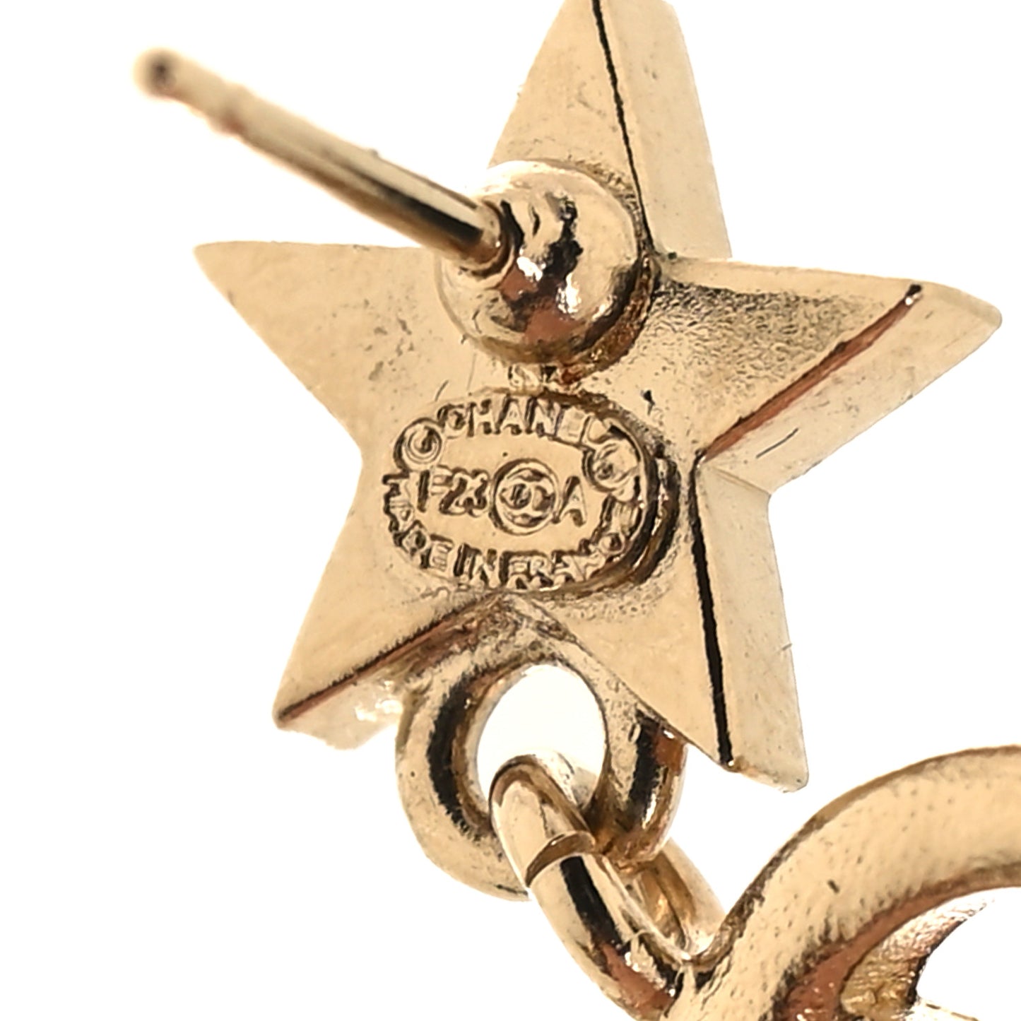 Crystal CC Star Drop Earrings Gold