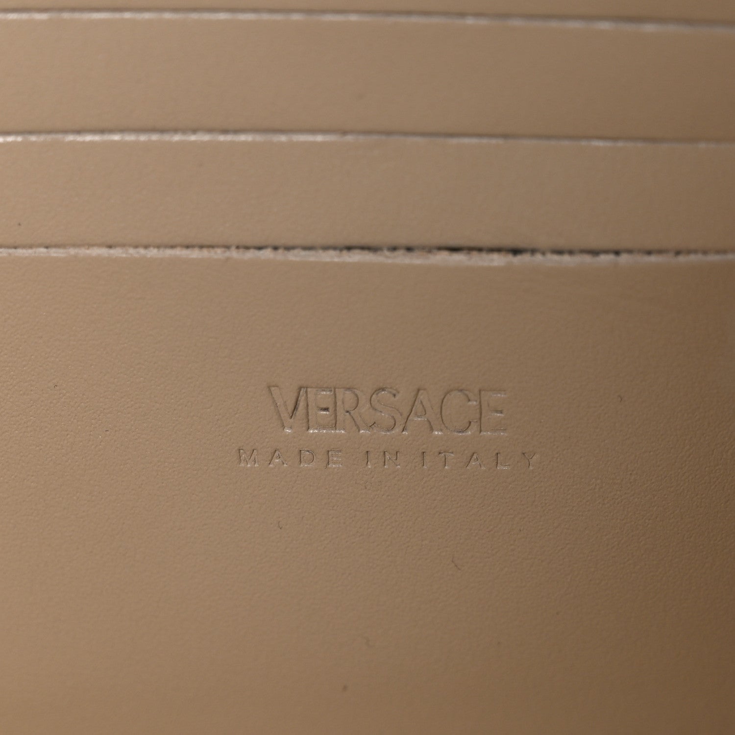Versace Fabric Jacquard Calfskin Barocco Wristlet Pouch Beige 6 of 9