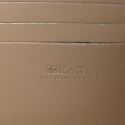 Versace Fabric Jacquard Calfskin Barocco Wristlet Pouch Beige 6 of 9