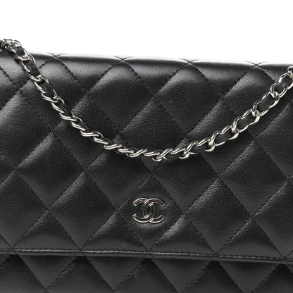 Chanel Lambskin Quilted Wallet On Chain WOC Black 9 of 12