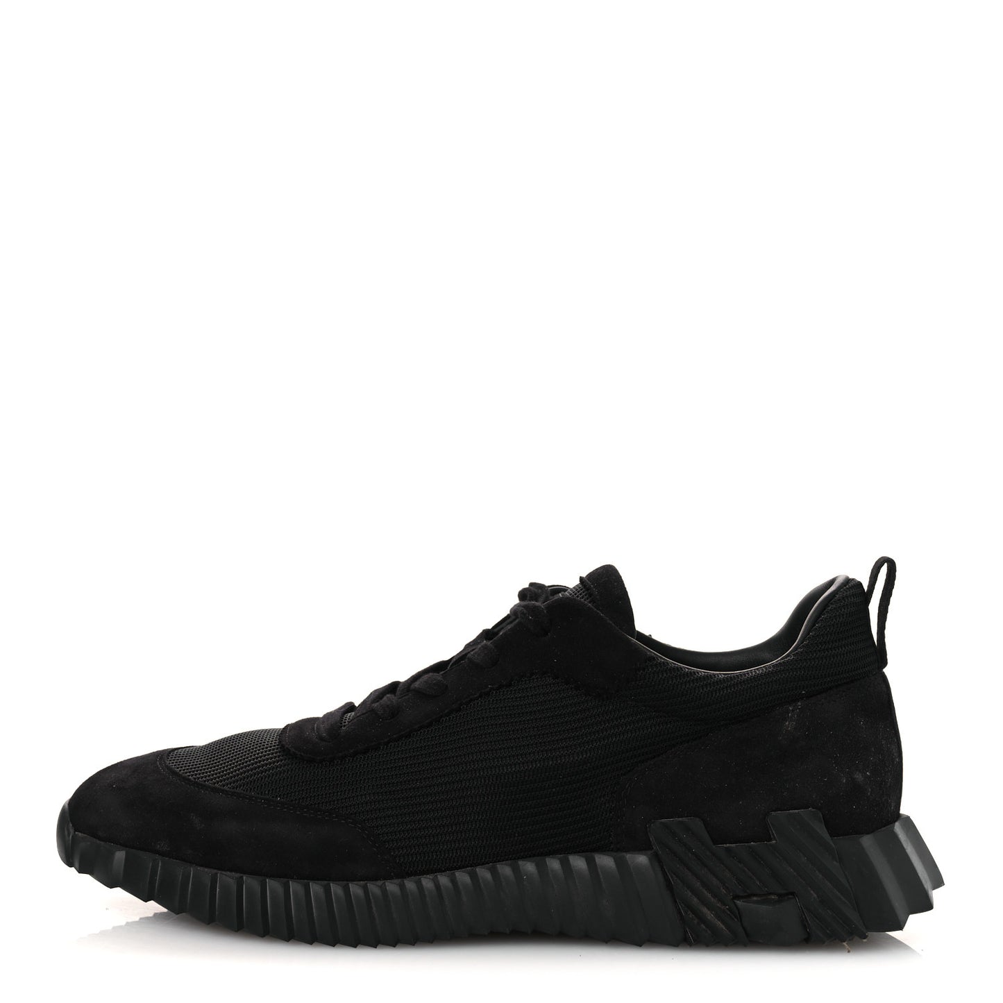 Technical Mesh Suede Goatskin Bouncing Sneakers 43 Black