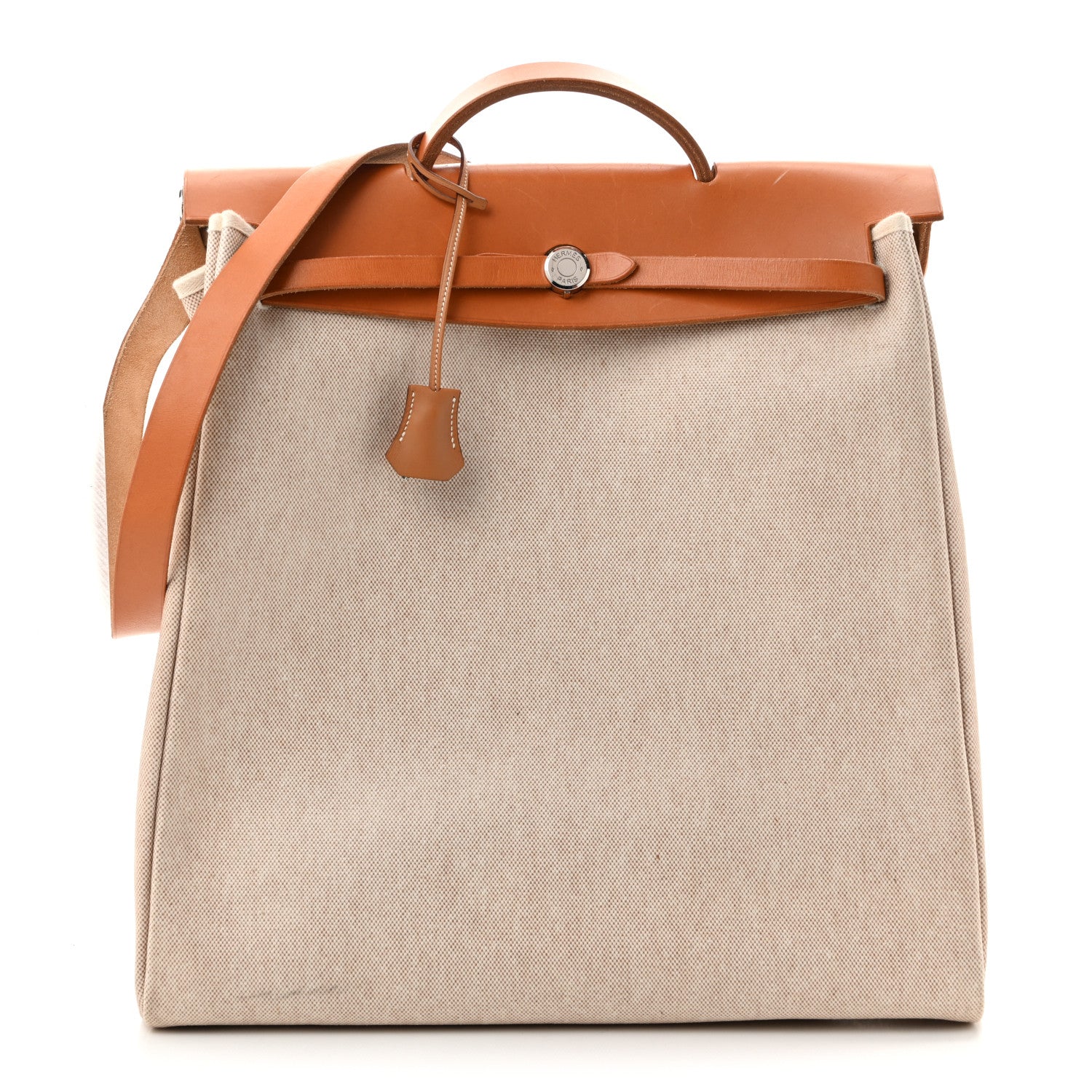 Hermes Toile Vache Calfskin Herbag 39 MM Natural 1 of 27