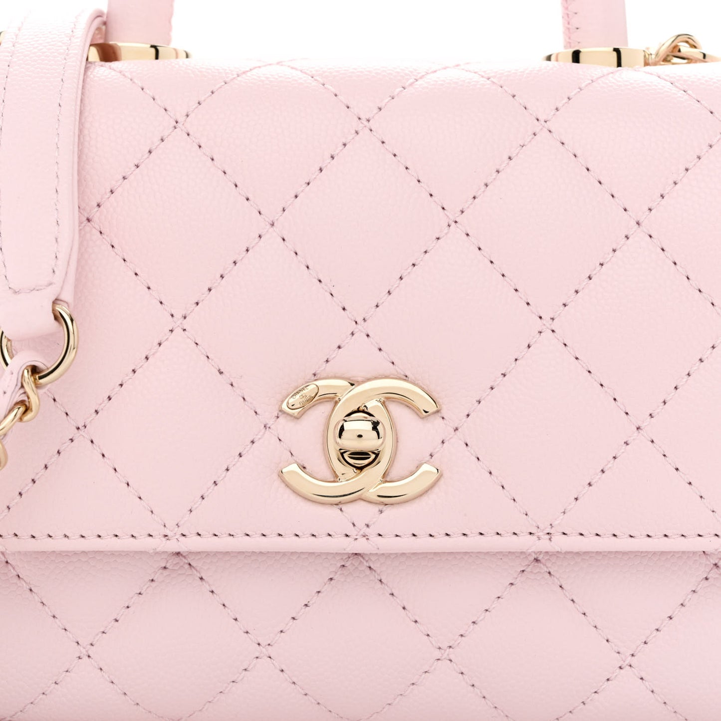 Caviar Quilted Extra Mini Coco Handle Flap Light Pink
