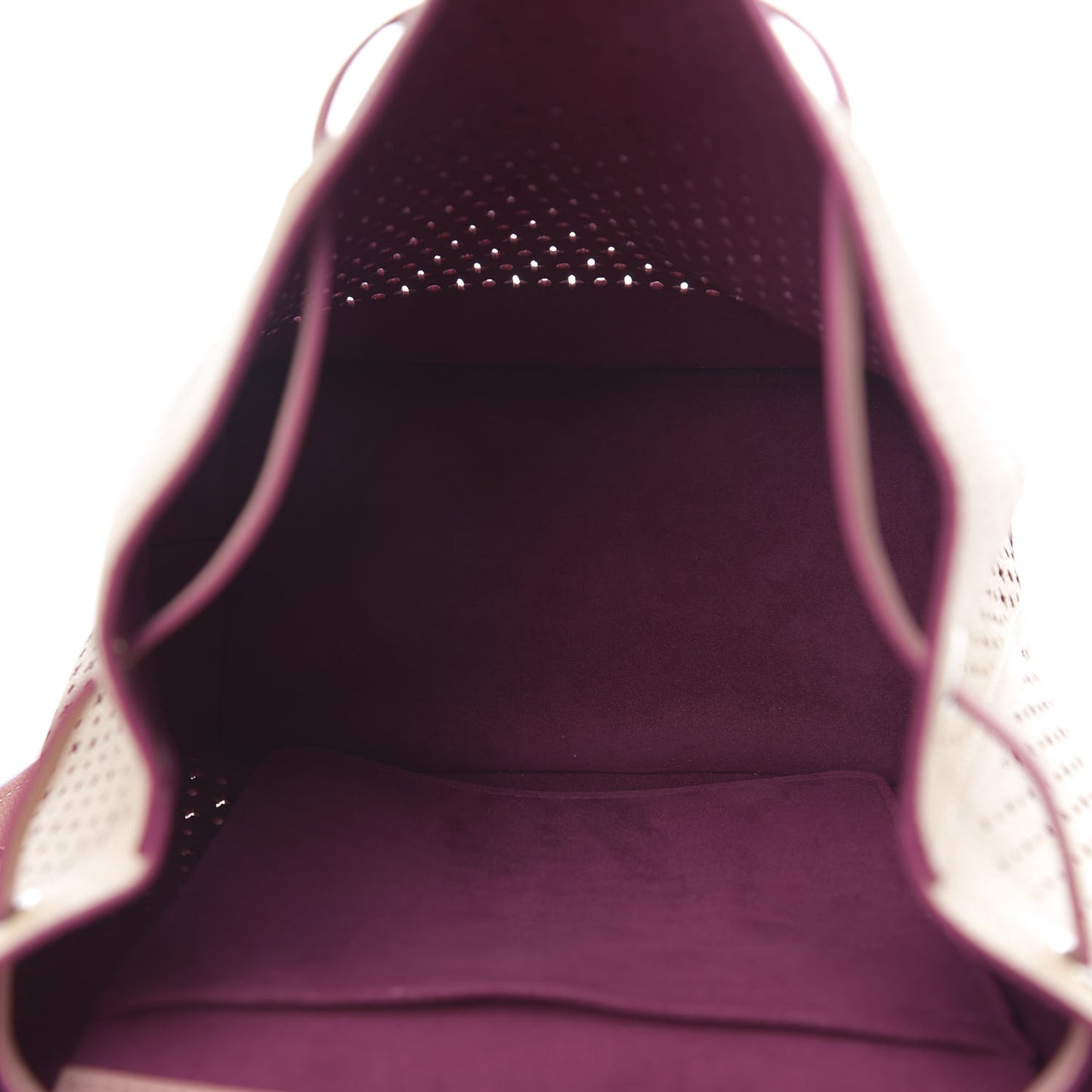 Perforated Calfskin Lockme Backpack Rose Poudre Creme