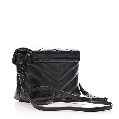 Saint Laurent Calfskin Y Quilted Monogram Toy Loulou Crossbody Bag Black 3 of 11