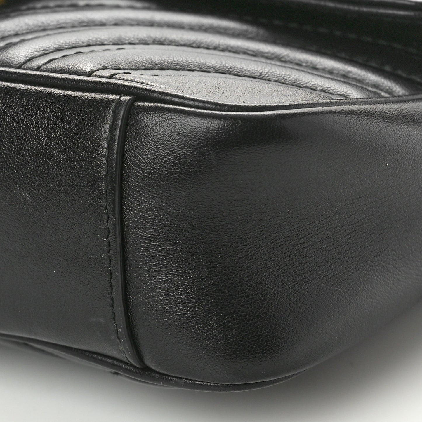 Calfskin Matelasse Mini GG Marmont Shoulder Bag Black