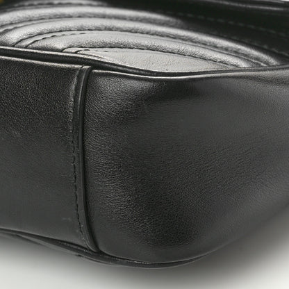 Gucci Calfskin Matelasse Mini GG Marmont Shoulder Bag Black 10 of 10