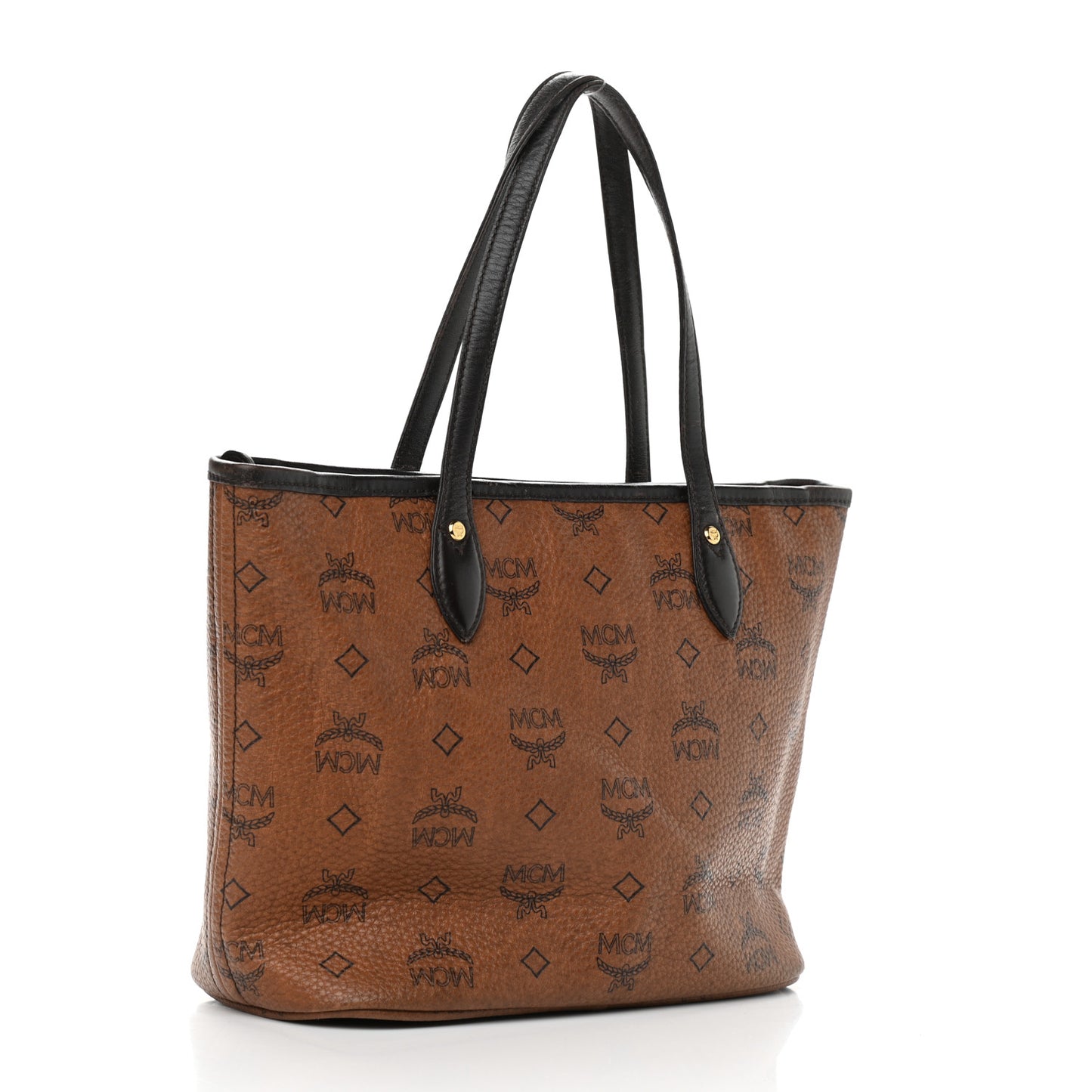 Visetos Dog Bone Striped Shopper Tote Cognac