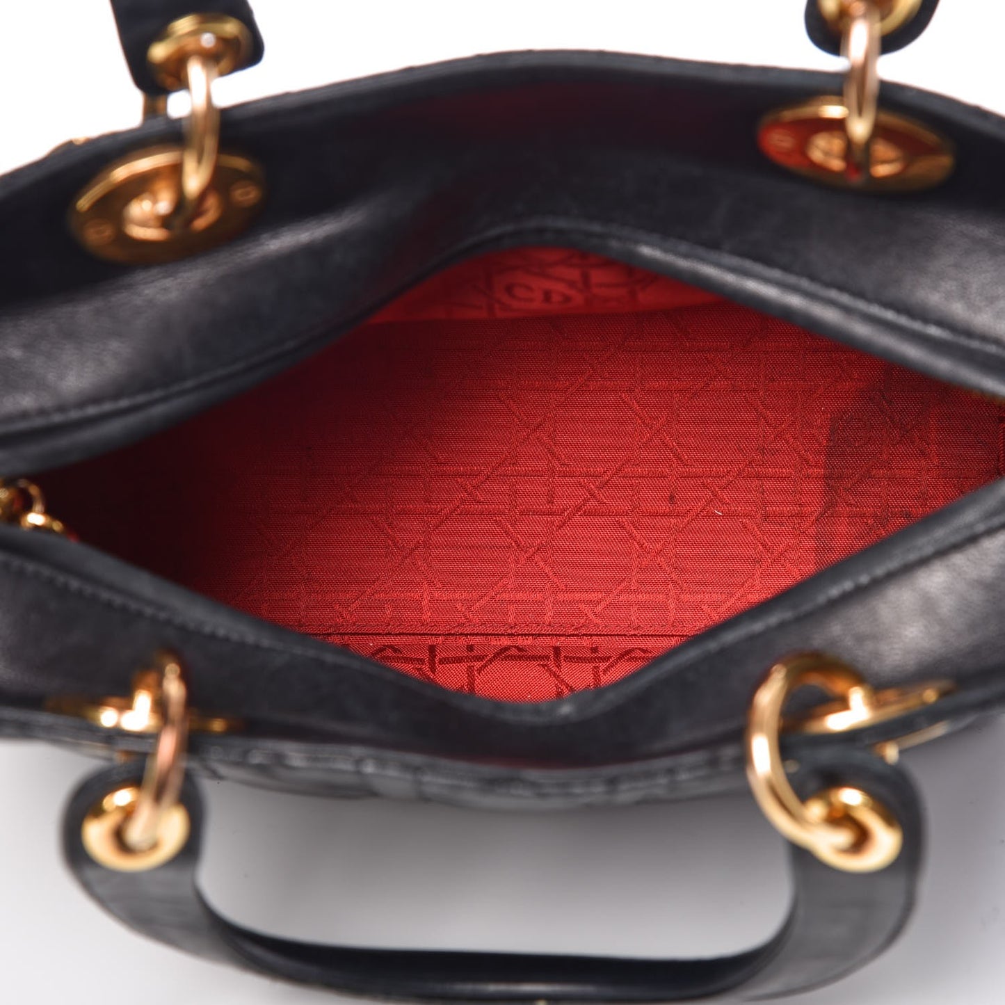 Lambskin Cannage Medium Lady Dior Black