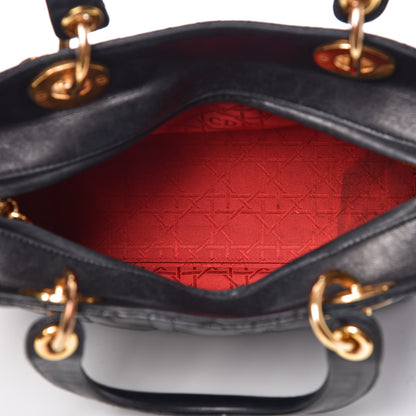 Christian Dior Lambskin Cannage Medium Lady Dior Black 5 of 12