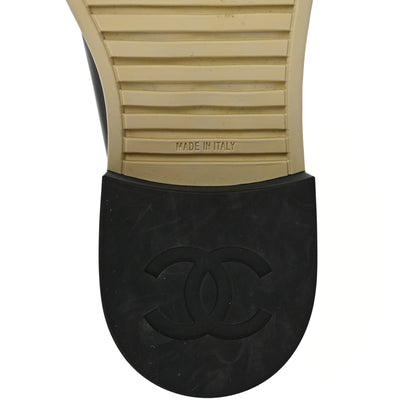 Chanel Lambskin Shearling Quilted CC Turnlock Loafers 38 Black 6 of 10