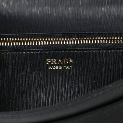 Prada Tessuto Nylon Vitello Move Triangle Logo Continental Flap Wallet Black 6 of 9