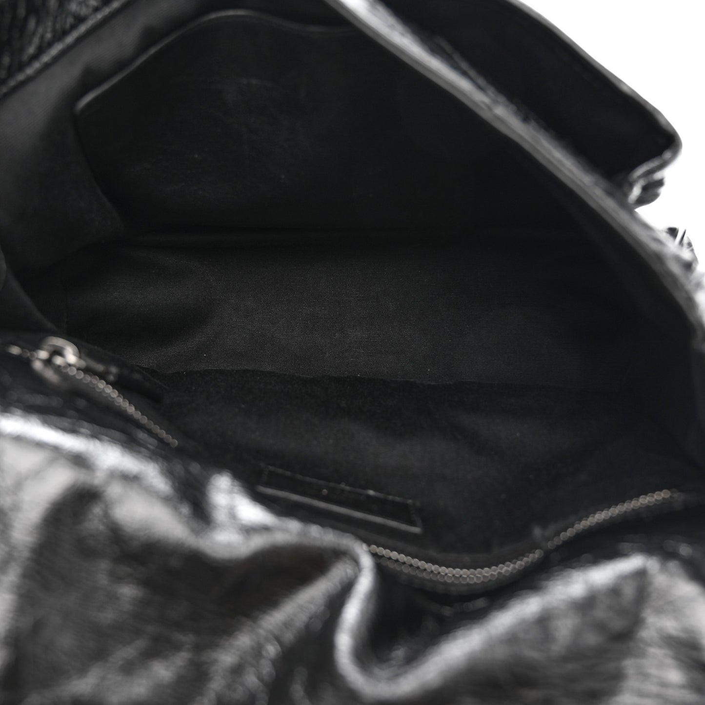 Crinkled Calfskin Matelasse Monogram Medium Niki Chain Satchel Black