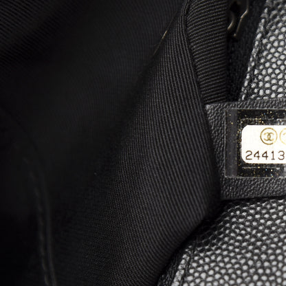 Chanel Caviar Chevron Quilted New Medium Boy Flap Black 8 of 9