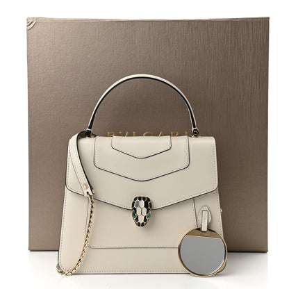 Bulgari Calfskin Serpenti Forever Top Handle White 10 of 10