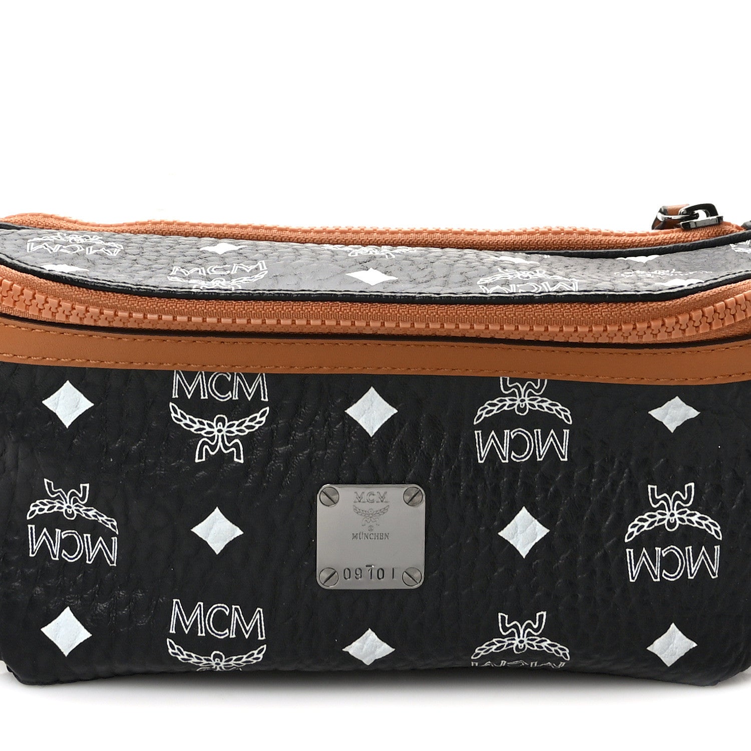 MCM Visetos Small Fusten Belt Bag Black Cognac 8 of 12
