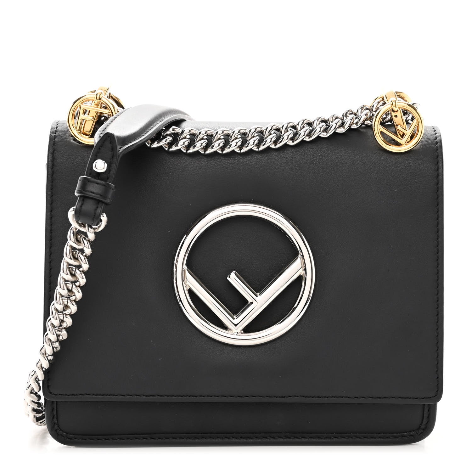Fendi Vitello Century Opaco F is Fendi Small Kan I Shoulder Bag Black 1 of 10